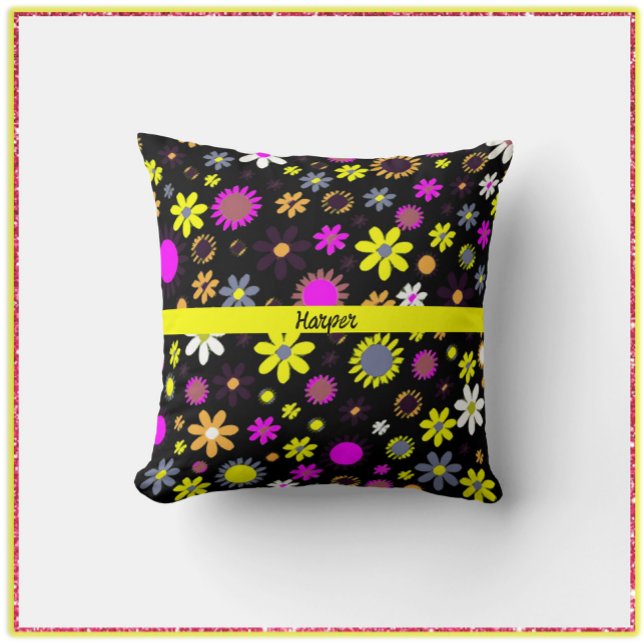 Coussin Mod Black Floral (Créateur téléchargé)