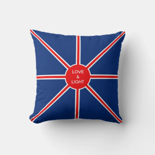 Coussin Mode bleu rouge et blanc
