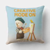 Coussin Mode Créatif Activé : Peintre Artiste Chien Bichon (Verso)