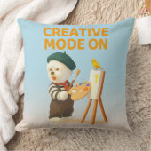 Coussin Mode Créatif Activé : Peintre Artiste Chien Bichon (Couverture)