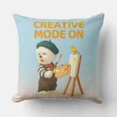 Coussin Mode Créatif Activé : Peintre Artiste Chien Bichon (Recto)