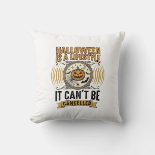 Coussin Mode de vie Halloween Typographie de citrouille vi
