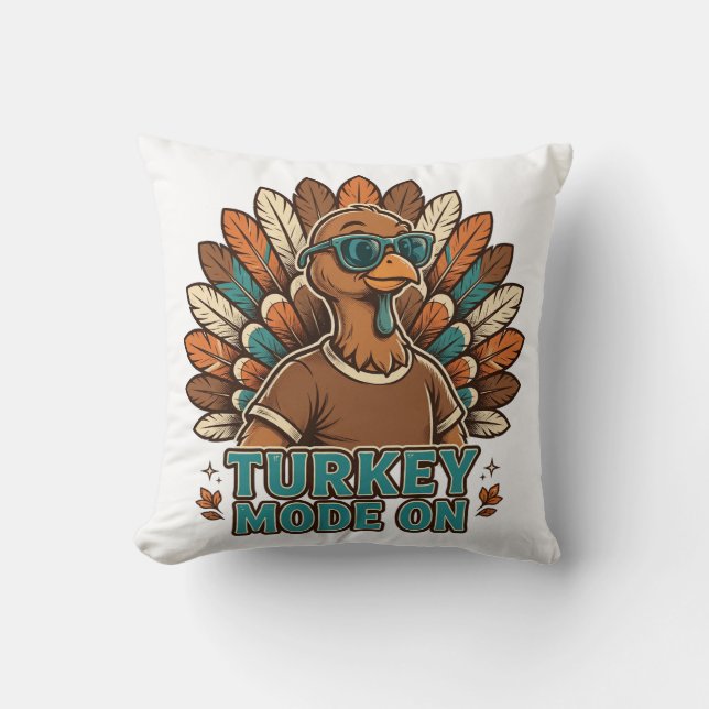Coussin Mode Dinde Activé Dinde de Thanksgiving Drôle Avec (Recto)