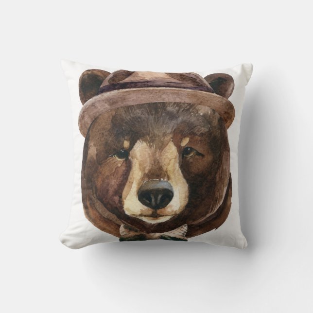 Coussin Mode d'ours d'aquarelle (Recto)