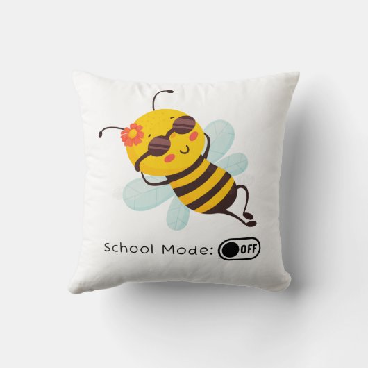 Coussin "Mode école : OFF - Chillin' Bee" (Verso)