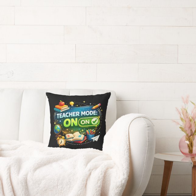 Coussin Mode Enseignant : ACTIVÉ – Joli design de rentrée  (Canapé)