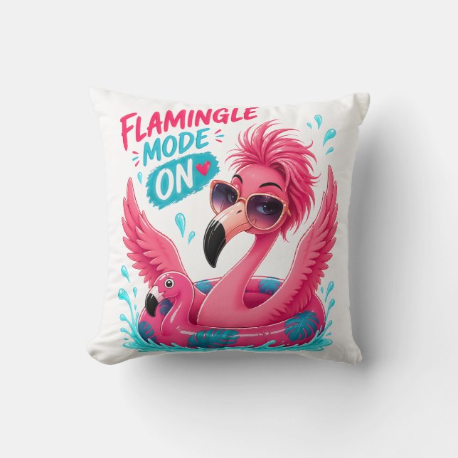 Coussin Mode Flamingle activé Flotteur de piscine flamant  (Recto)