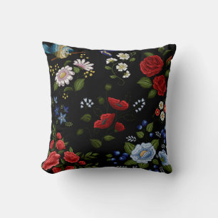 Coussin Mode folklorique florale Broderie