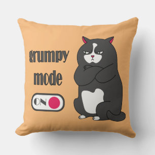 Coussin Mode Grumpy sur drôles gros chat jeter l'oreiller
