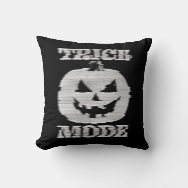 Coussin Mode Trick/Treat/Double face Glitchy Citrouille (Recto)