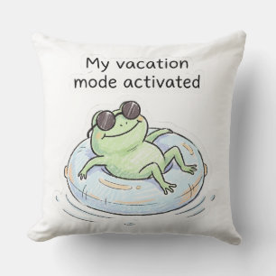 Coussin Mode Vacances Grenouille Mignonne Activé Été Drôle