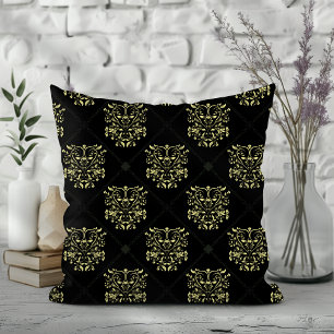 Coussin Modèle Damas Diamant Noir