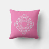 Coussin Modèle damé blanc | arrière - plan rose charme (Verso)