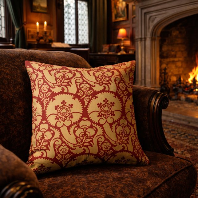 Coussin Modèle de broderie florale de l'ère Tudor (Créateur téléchargé)