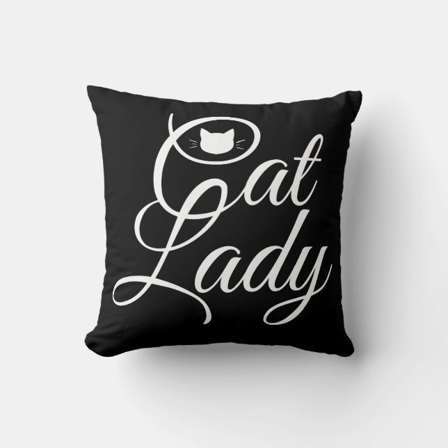 Coussin Modèle de citation de dame de chat tête de chat do (Recto)