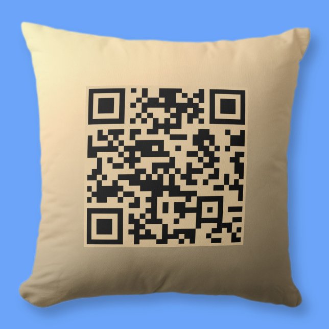 Coussin Modèle de code QR immédiatement modifiable | Or Fa (Créateur téléchargé)