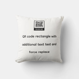 Coussin modèle de code qr rectangle avec texte forcer le r