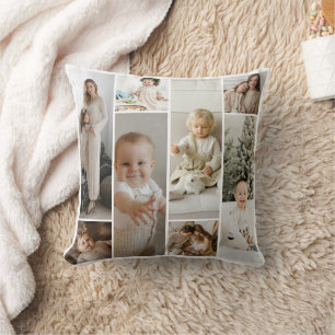 Coussin Modèle de collage photo personnalisé 11