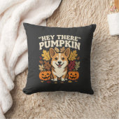 Coussin Modèle de Corgi Halloween Hey There Pumpkin (Couverture)