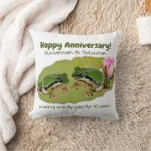 Coussin Modèle de couple de grenouilles drôles d'anniversa (Couverture)