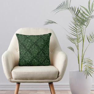 Coussin Modèle de Damas vert verre