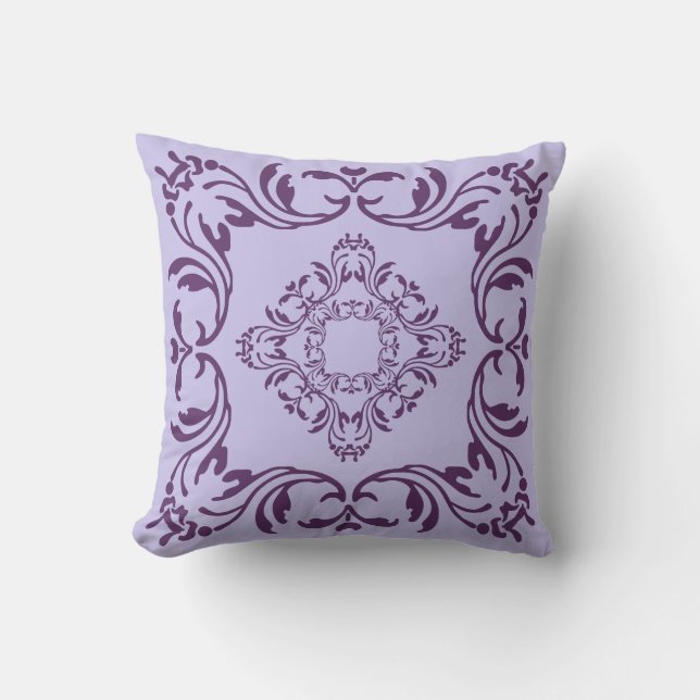 Coussin Modèle de Damas Vintage violet (Recto)