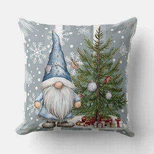 Coussin Modèle de flocon de neige de lutin de Noël mignon