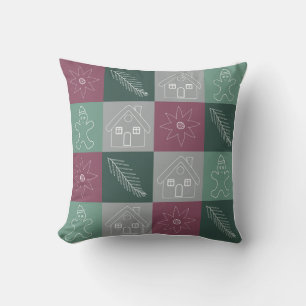 Coussin Modèle de ligne artistique de Noël