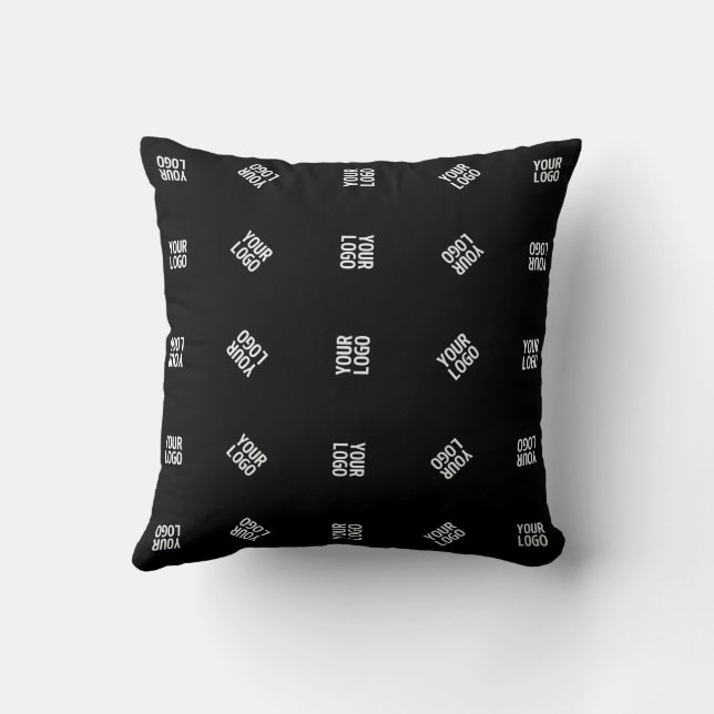 Coussin Modèle de logo moderne unique | Noir (Verso)