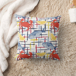 Coussin Modèle de marché de fruits de mer méditerranéens (