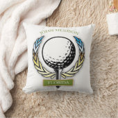 Coussin Modèle de monogramme à couronne de design de golf (Couverture)