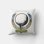 Coussin Modèle de monogramme à couronne de design de golf (Verso)