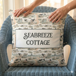 Coussin Modèle de phare de cottage côtier
