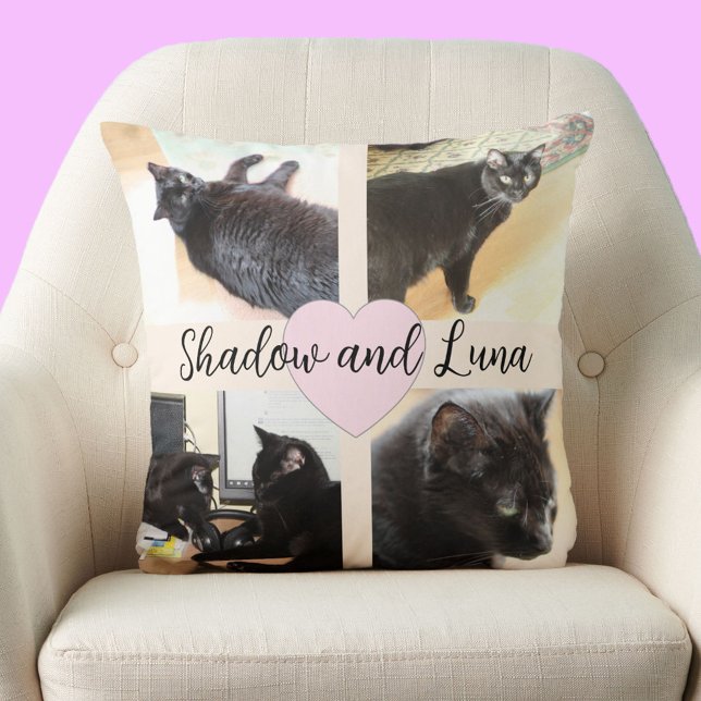 Coussin Modèle de photo Amis animaux de compagnie avec nom (Créateur téléchargé)