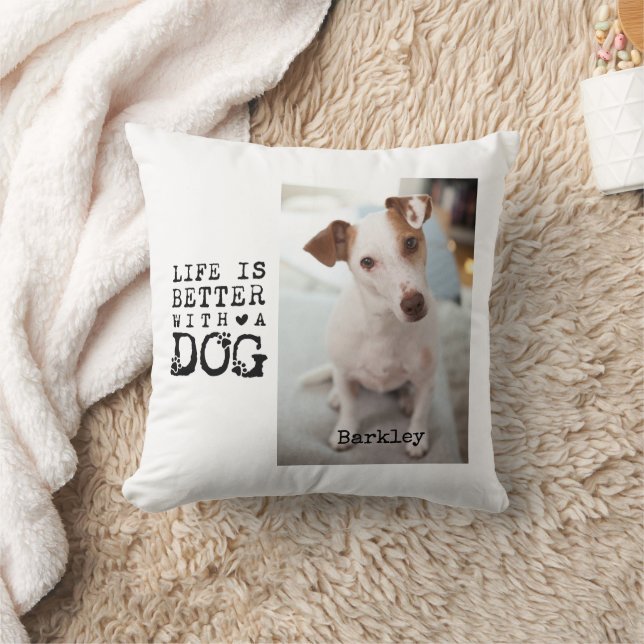 Coussin Modèle de photo avec citation pour chien moderne (Couverture)