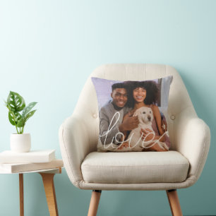 Coussin Modèle de photo d'amour pour couples personnalisés