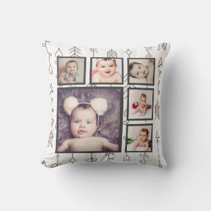 Coussin Modèle de photo personnalisée avec motif de flèche