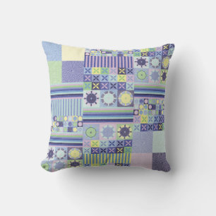 Coussin Modèle de plaid au crochet faussement tricoté de N