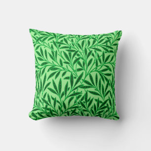 Coussin Modèle de saule de William Morris, vert jade clair