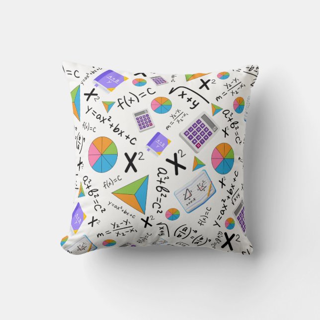Coussin Modèle de symboles mathématiques d'algèbre (Recto)