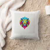 Coussin Modèle de t-shirt lion Origami (Couverture)