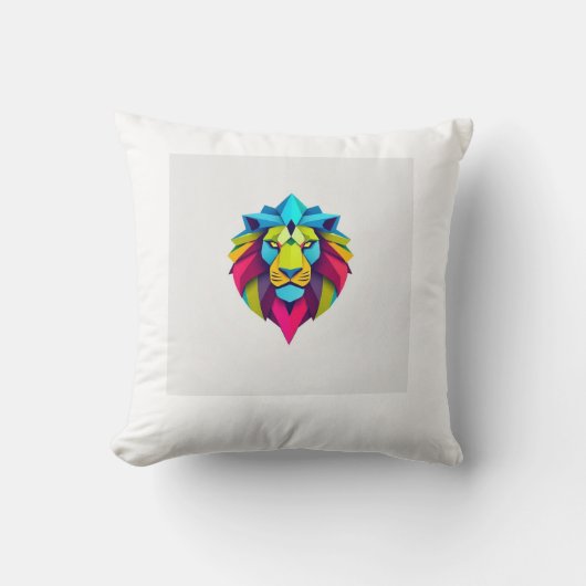 Coussin Modèle de t-shirt lion Origami (Recto)