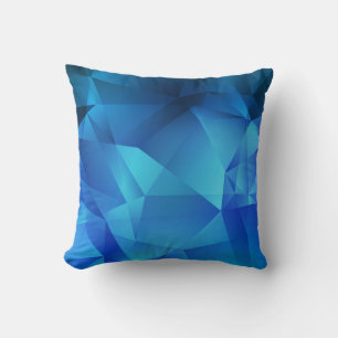 Coussin Modèle de triangles de dégradé BLEU clair. Créatif