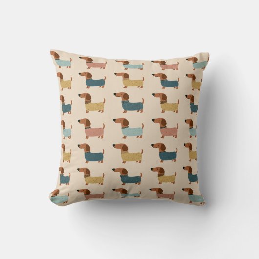 Coussin Modèle de tricot douillet pour teckel (Recto)