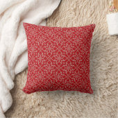 Coussin Modèle de tricot Flocons de neige rouge blanc d'hi (Couverture)