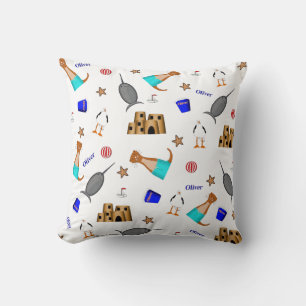 Coussin Modèle de vacances d'été à la plage d'Oliver la lo
