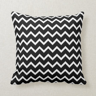 Coussin Modèle de zigzag noir et blanc