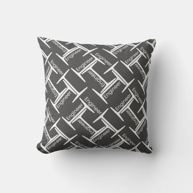 Coussin Modèle d'ingénieur en poutres d'acier (Recto)