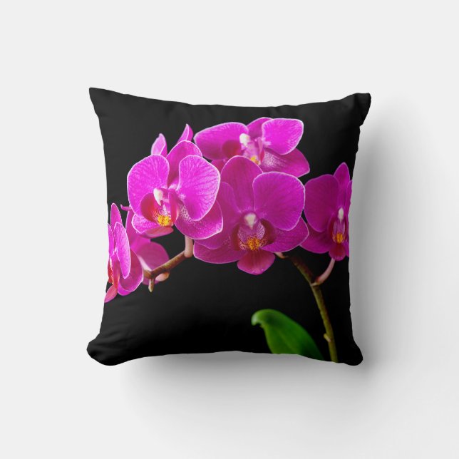 Coussin Modèle d'orchidées à fleurs d'orchidées roses chau (Recto)