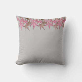 Coussin Modèle feuille d'érable rose Jeu d'oreiller